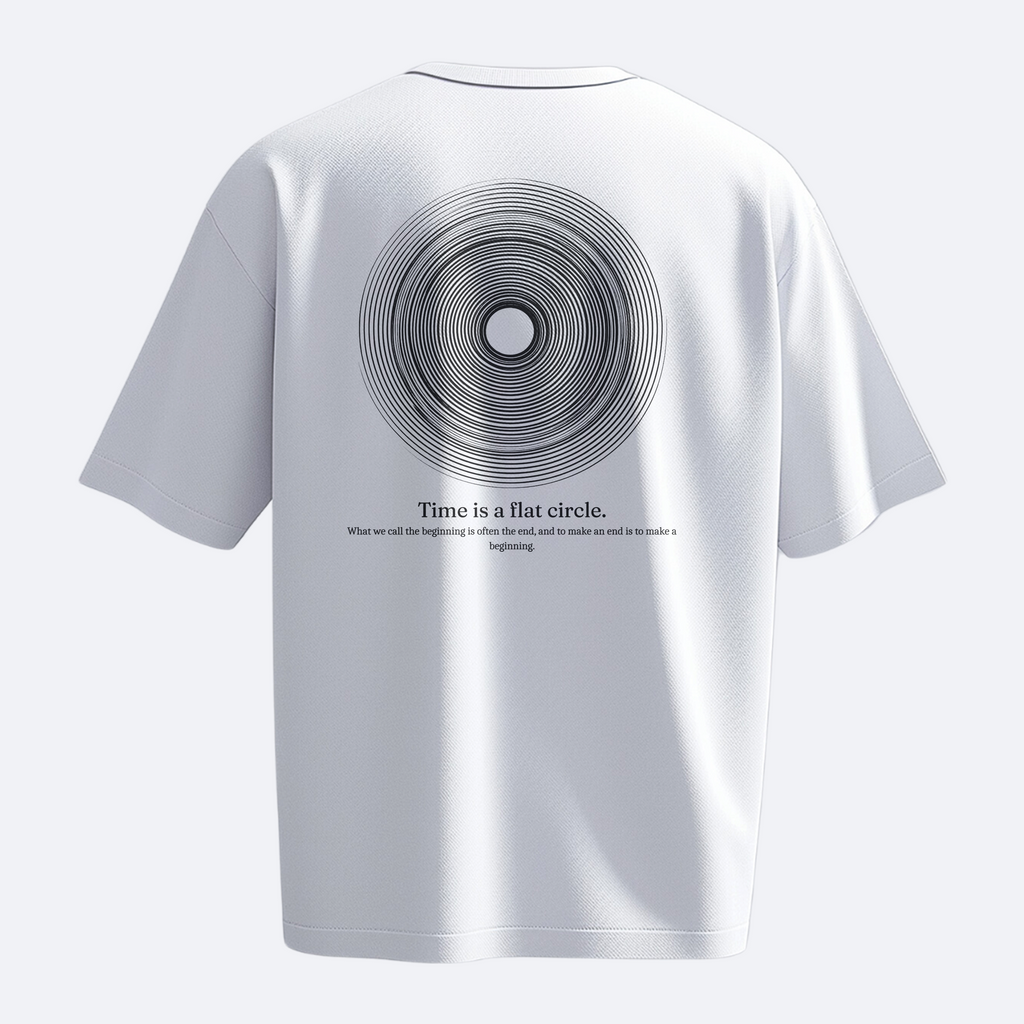 Flat Circle - True Detective - Heavy, Oversize, Unisex Tişört