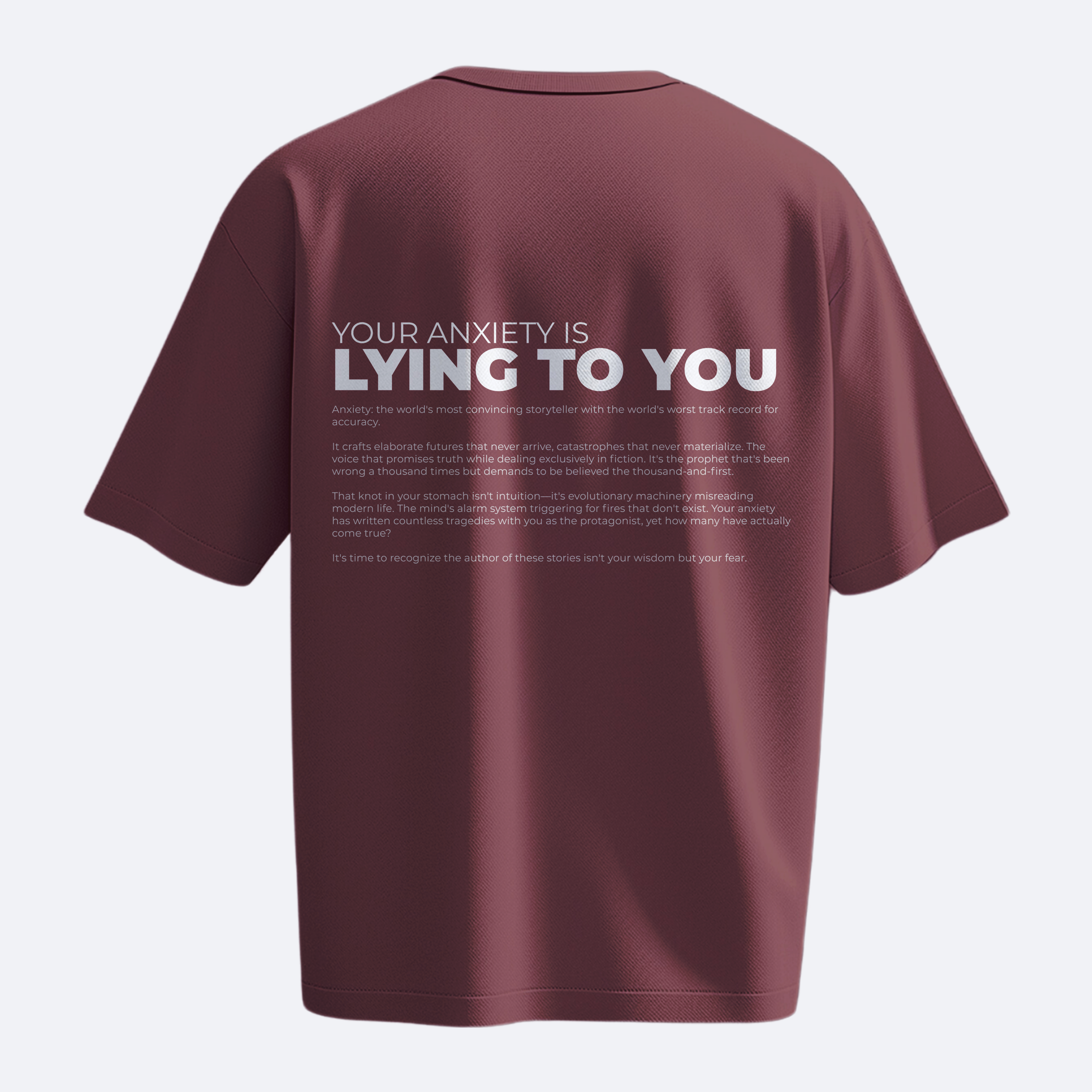 Your Anxiety Is Lying To You - Heavy, Oversize, Unisex T-shirt